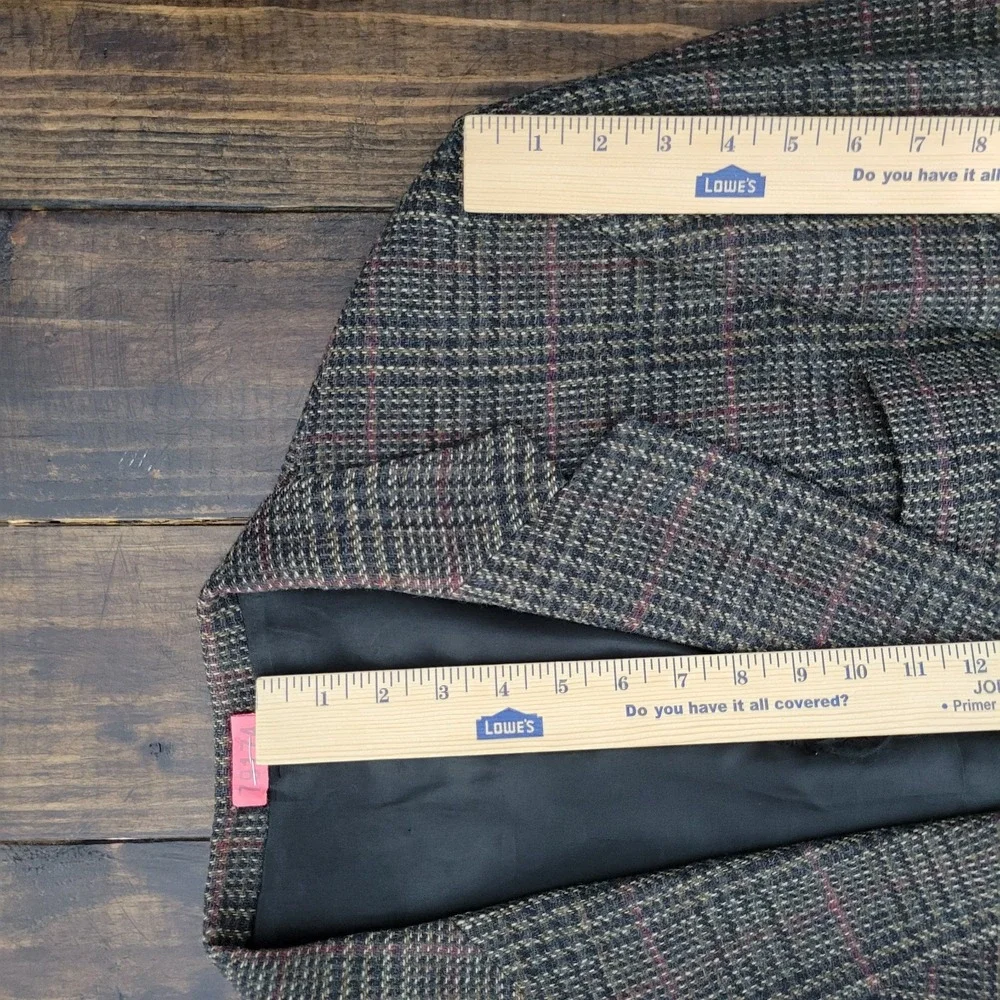 Robert Stock Men's Sport‎ Coat Blazer Two Button Brown Plaid Wool Size 44R